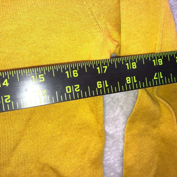 J.Crew Womens Cardigan Sweater Small Mustard Ruffled V-Neck Button Up Knit Y2K - Picture 5 of 10